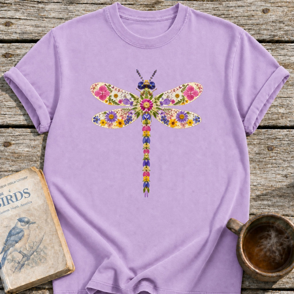 Pressed Flowers Dragonfly T-Shirt