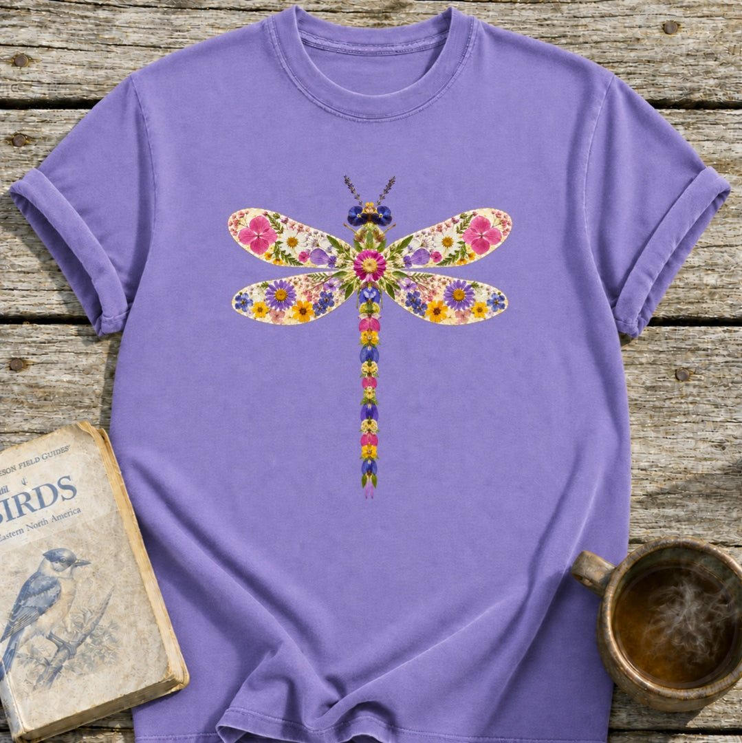 Pressed Flowers Dragonfly T-Shirt