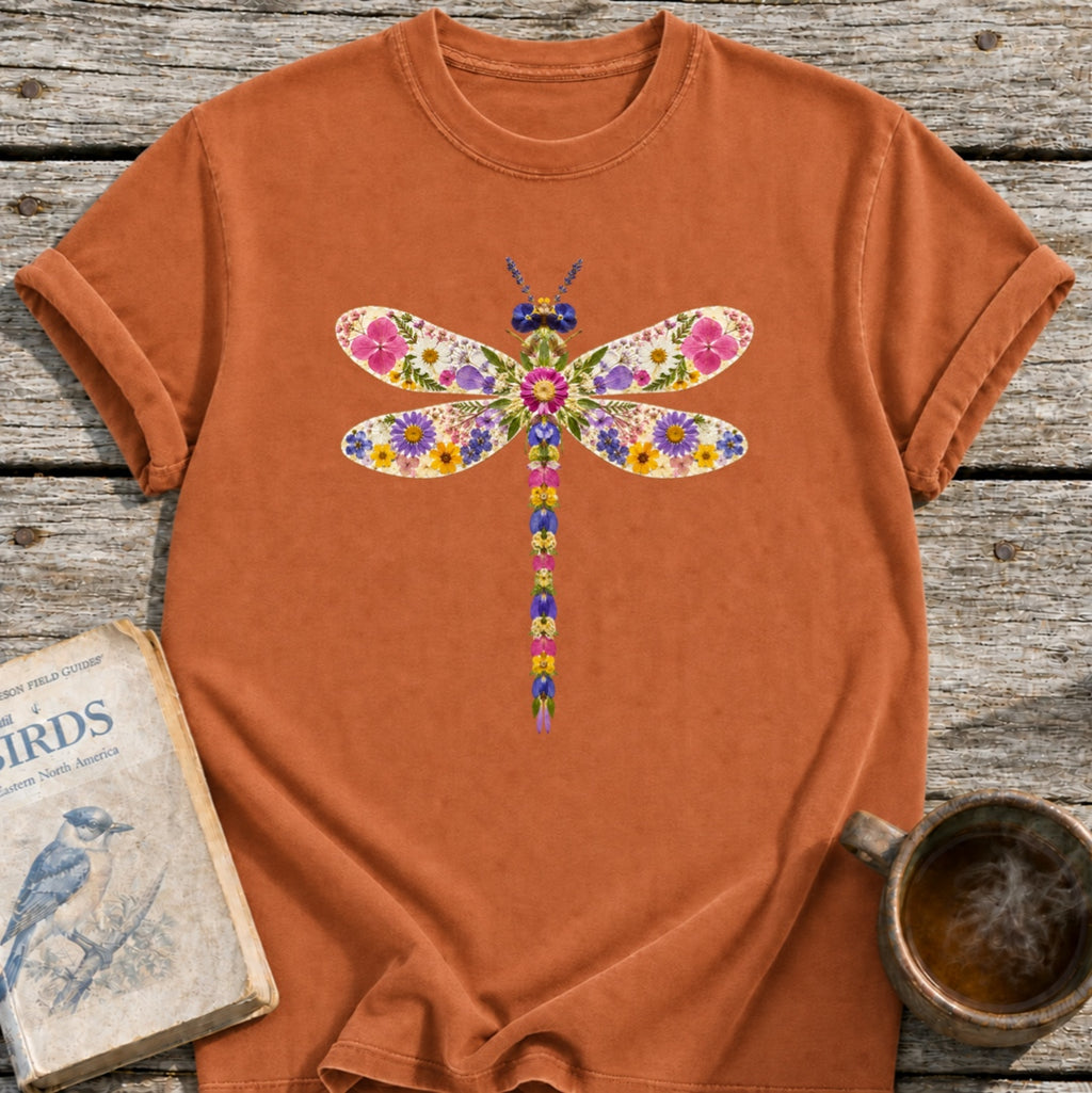 Pressed Flowers Dragonfly T-Shirt
