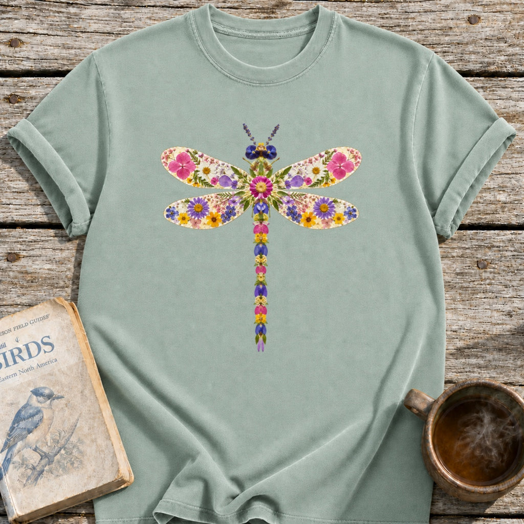 Pressed Flowers Dragonfly T-Shirt