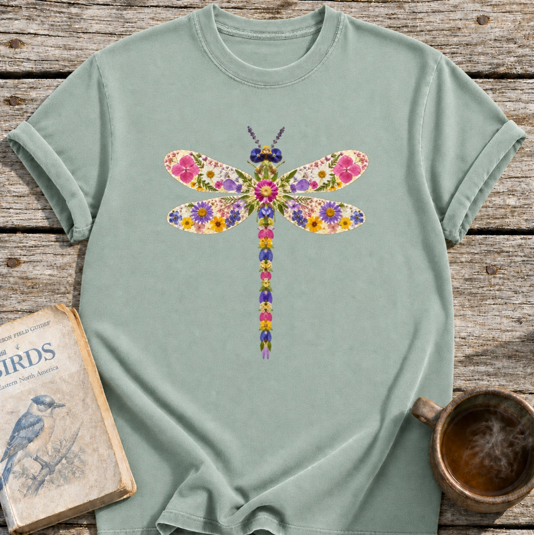 Pressed Flowers Dragonfly T-Shirt