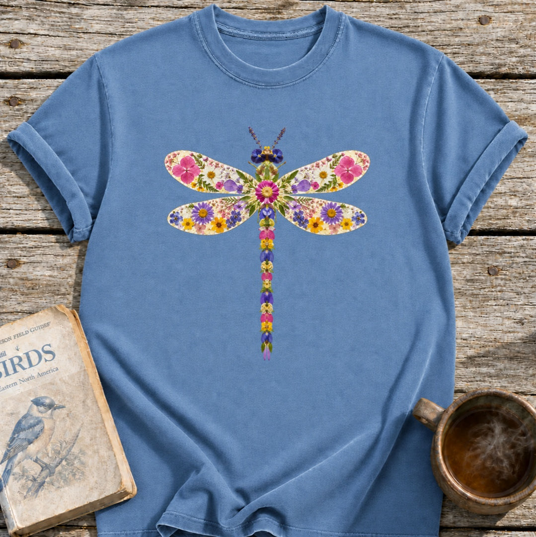 Pressed Flowers Dragonfly T-Shirt
