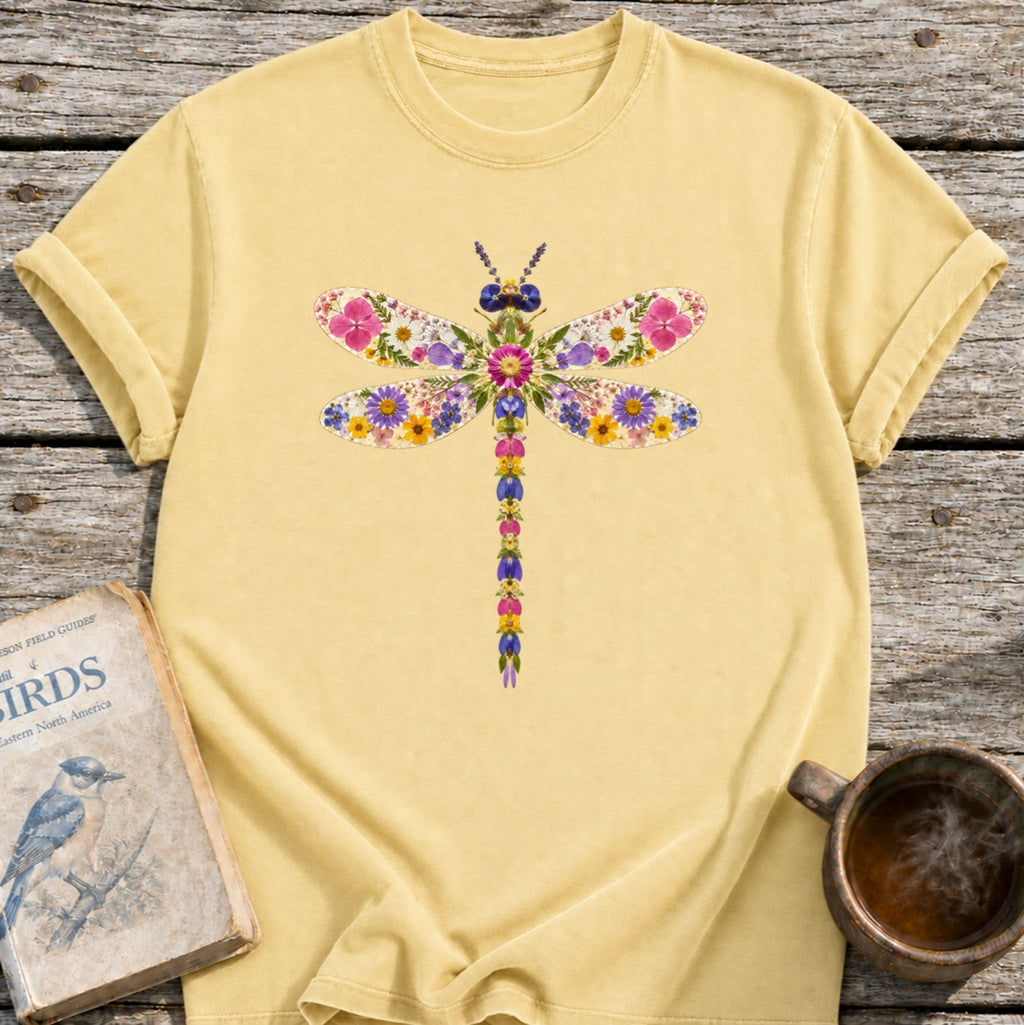 Pressed Flowers Dragonfly T-Shirt