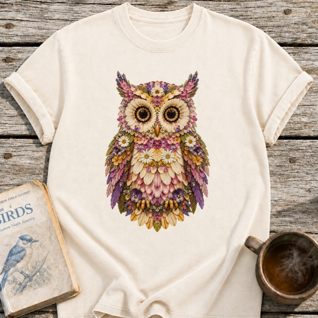 Pressed Flowers Owl T-Shirt