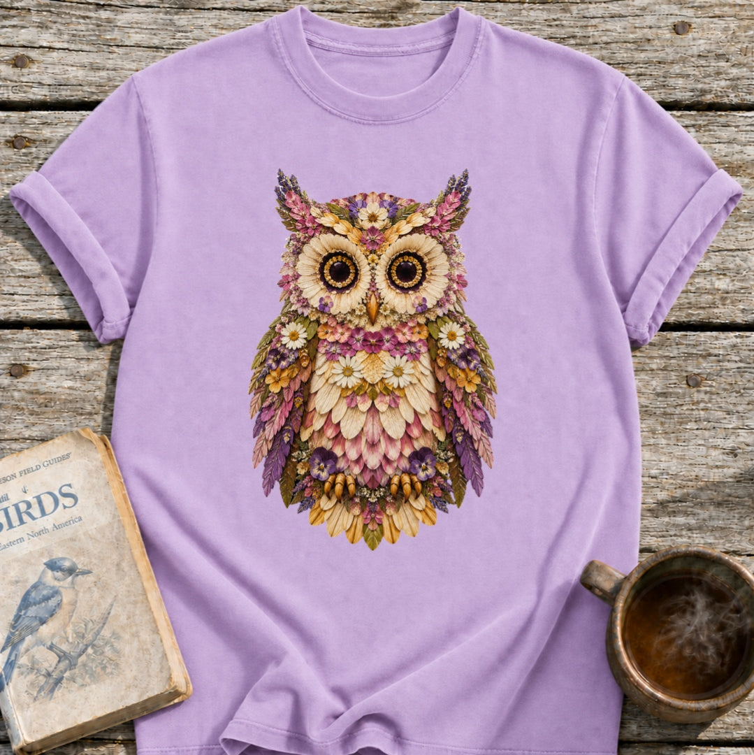 Pressed Flowers Owl T-Shirt