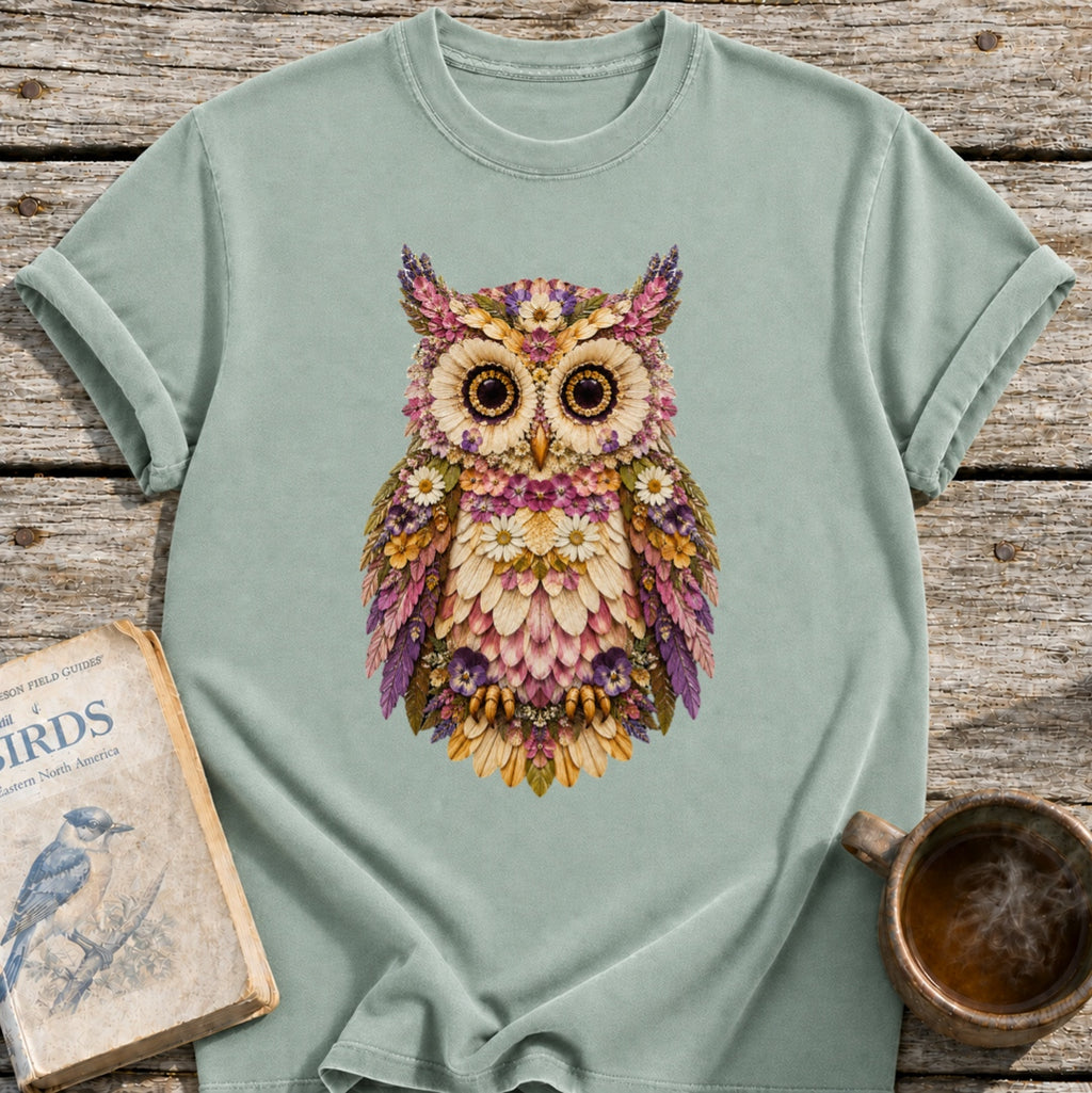 Pressed Flowers Owl T-Shirt