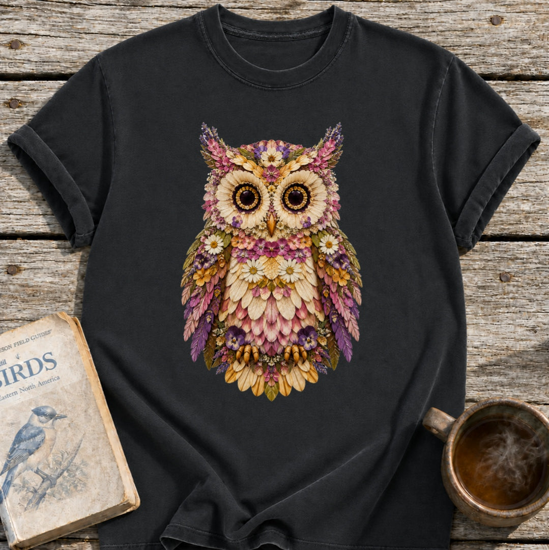 Pressed Flowers Owl T-Shirt