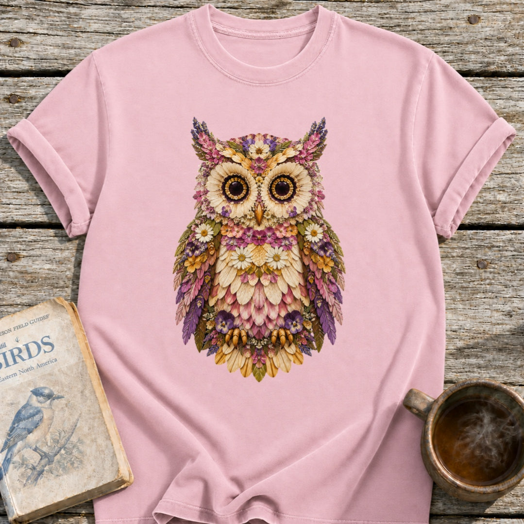 Pressed Flowers Owl T-Shirt