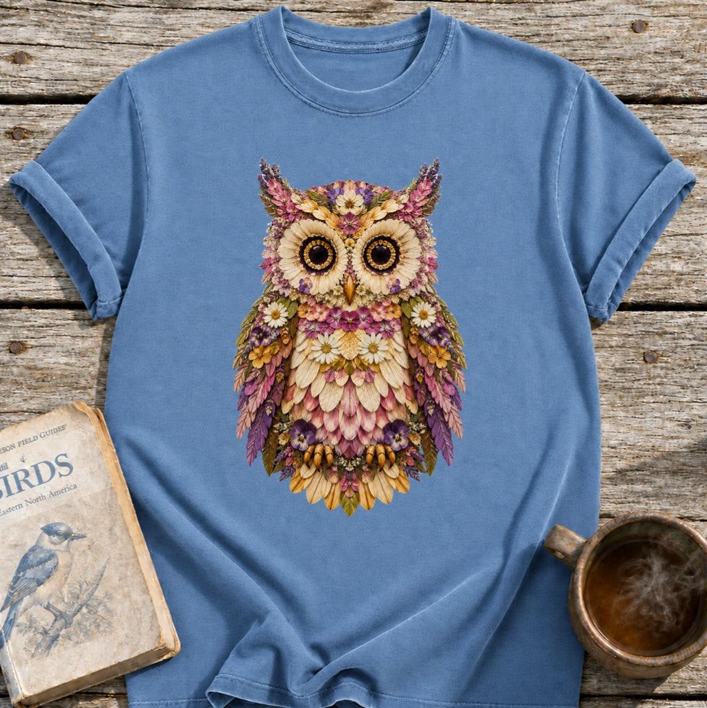 Pressed Flowers Owl T-Shirt