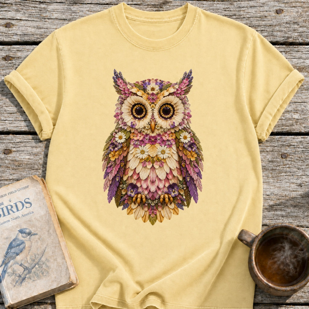 Pressed Flowers Owl T-Shirt