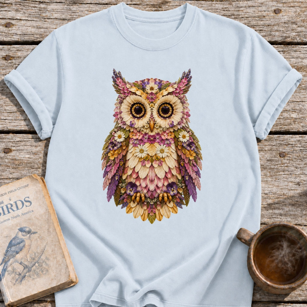 Pressed Flowers Owl T-Shirt