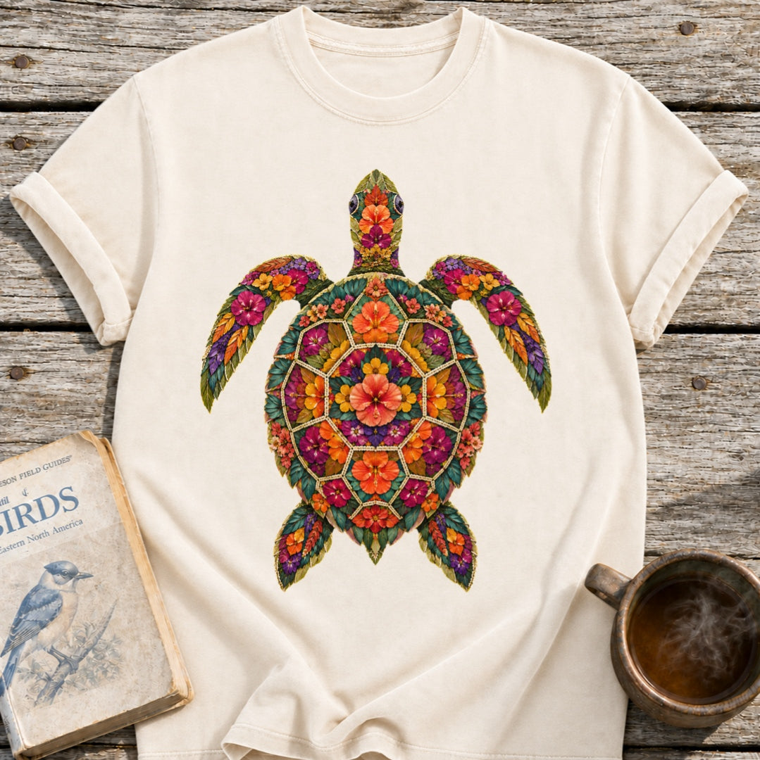Pressed Flowers Turtle T-Shirt