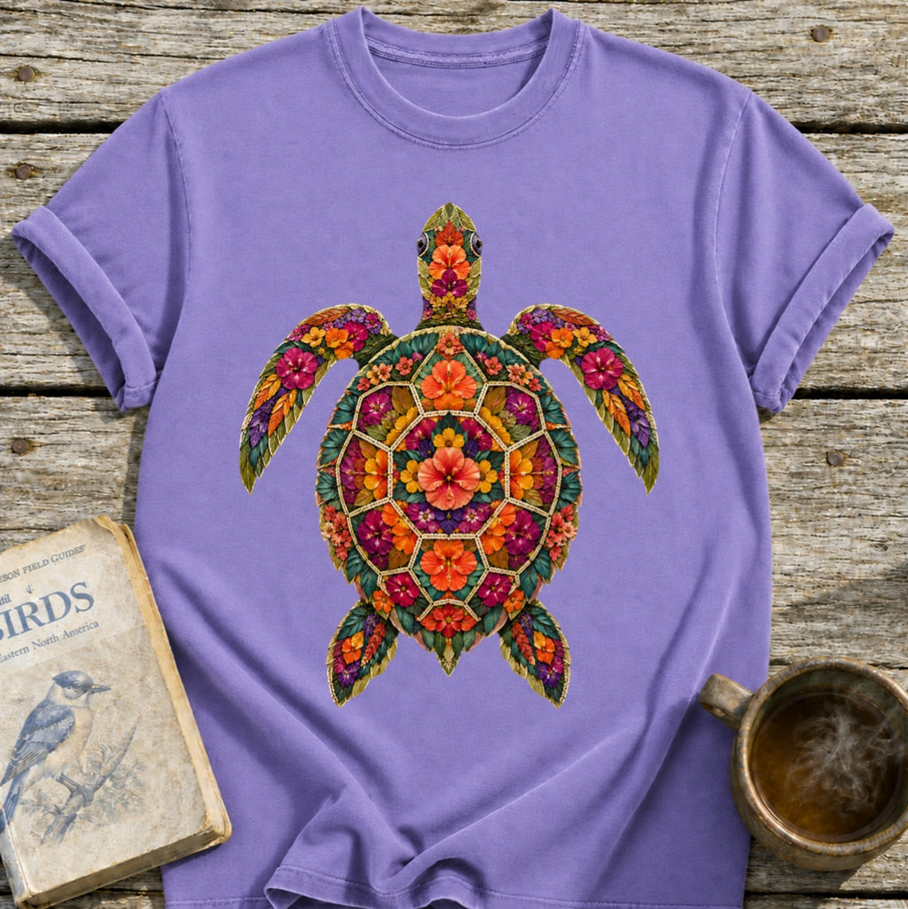 Pressed Flowers Turtle T-Shirt