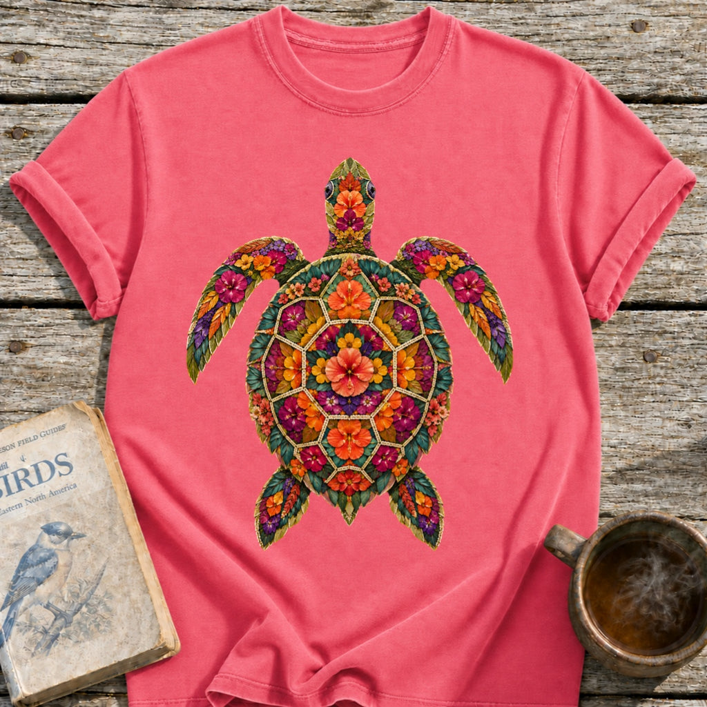 Pressed Flowers Turtle T-Shirt