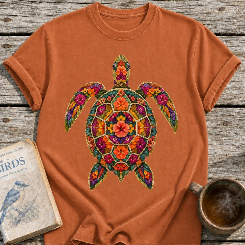 Pressed Flowers Turtle T-Shirt