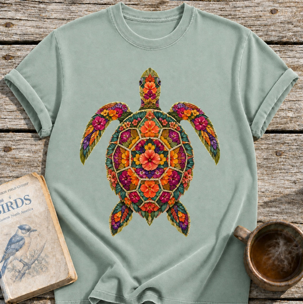 Pressed Flowers Turtle T-Shirt