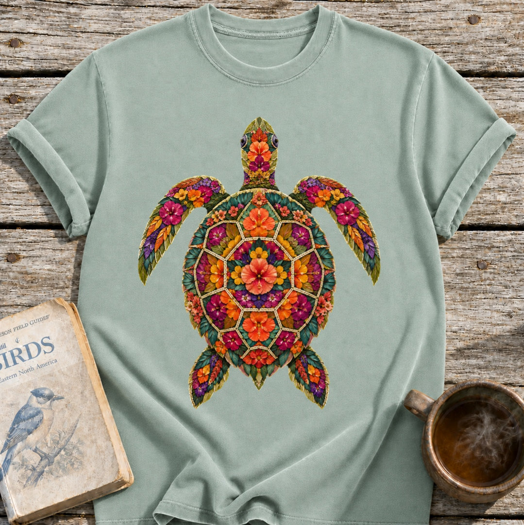 Pressed Flowers Turtle T-Shirt
