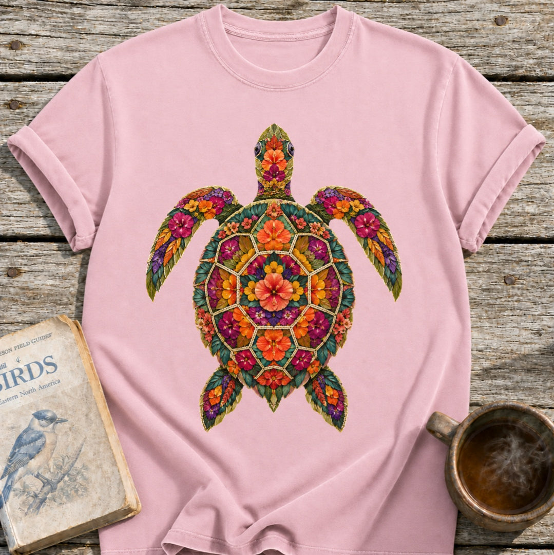 Pressed Flowers Turtle T-Shirt