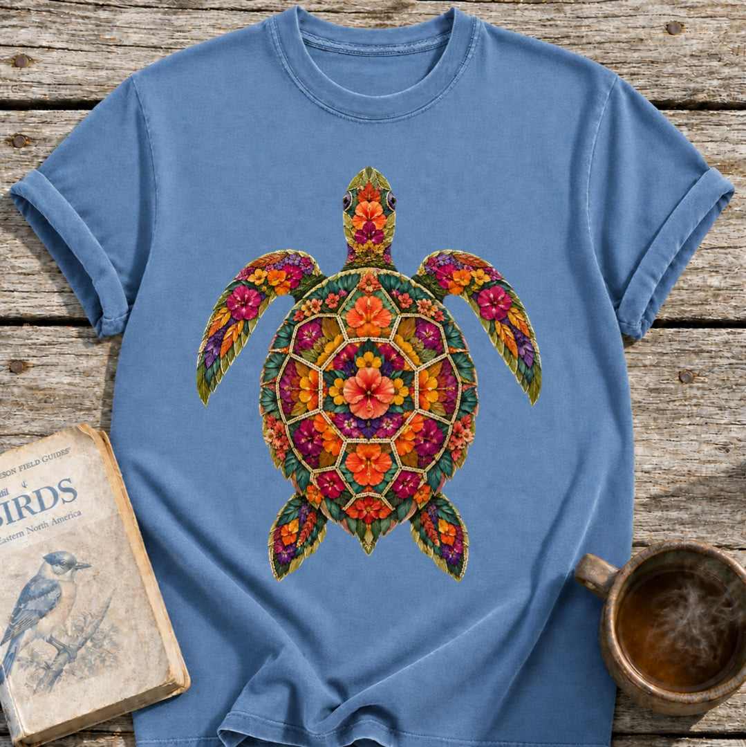 Pressed Flowers Turtle T-Shirt
