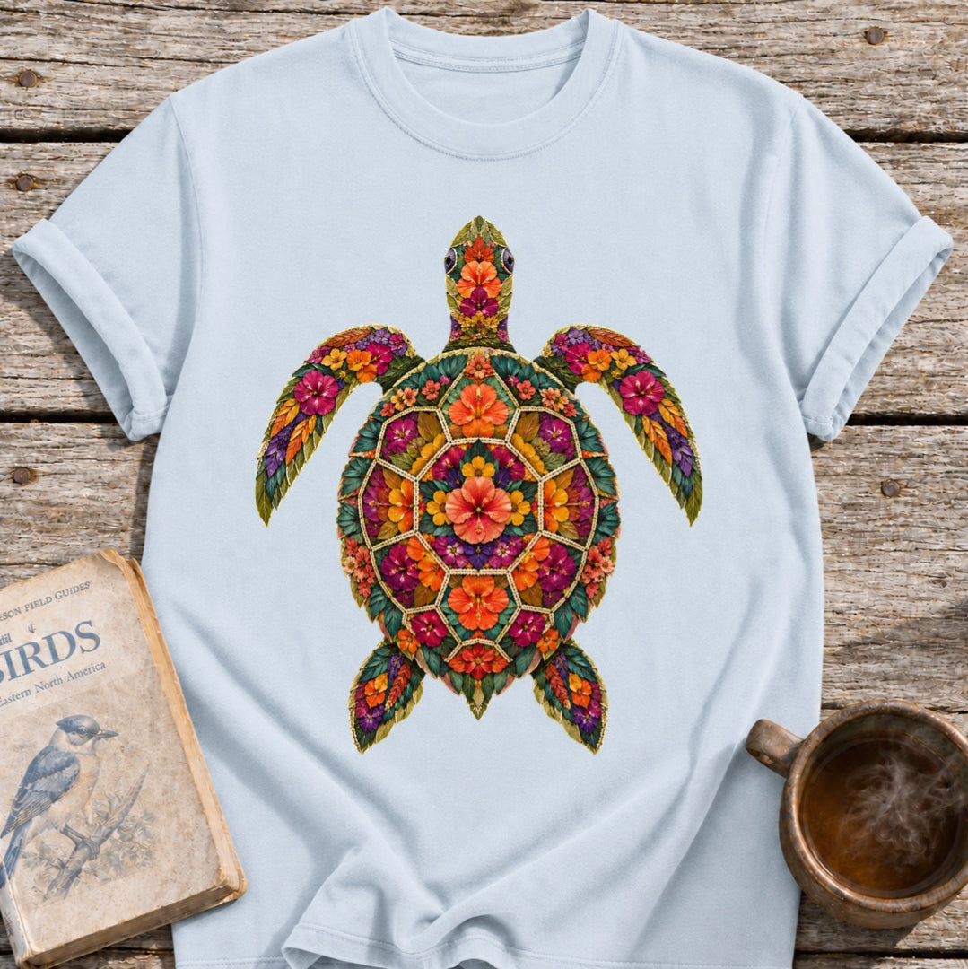 Pressed Flowers Turtle T-Shirt