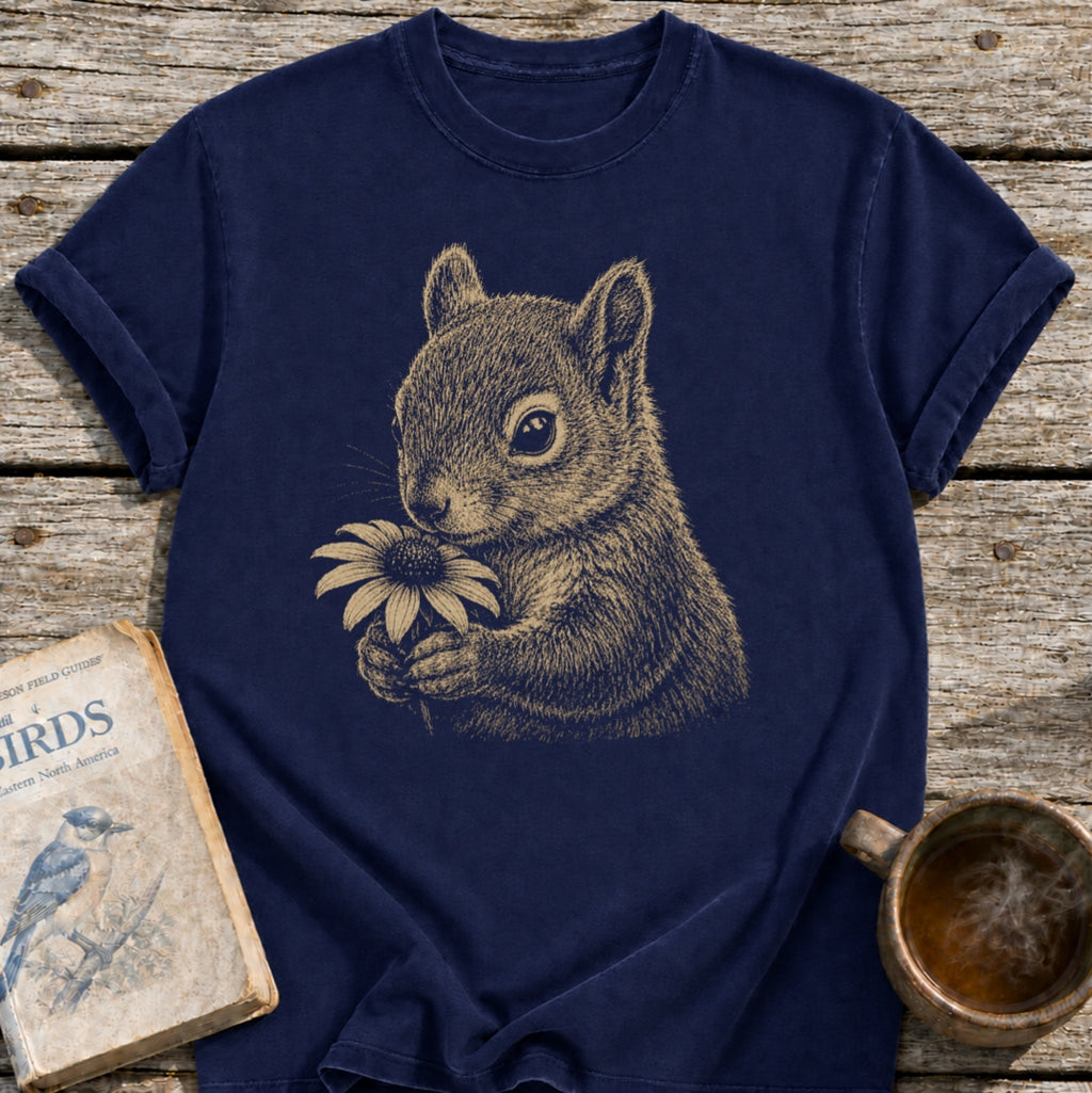 Squirrel with Flower T-Shirt