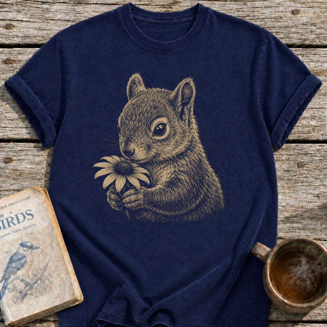 Squirrel with Flower T-Shirt