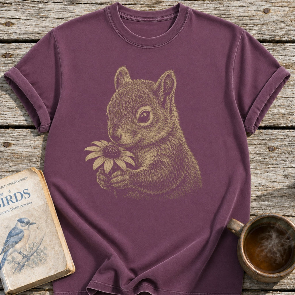 Squirrel with Flower T-Shirt
