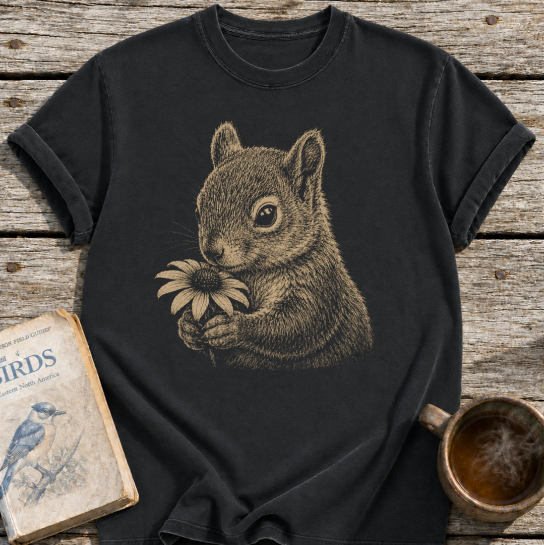 Squirrel with Flower T-Shirt
