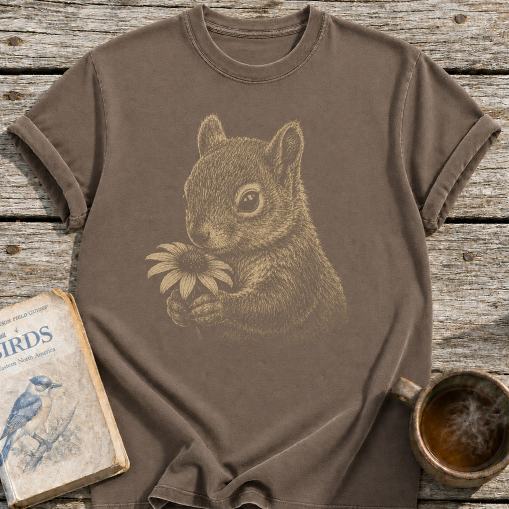 Squirrel with Flower T-Shirt