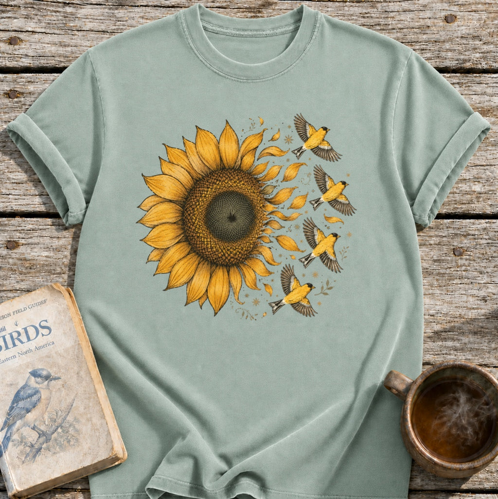 Sunflower into Birds T-Shirt