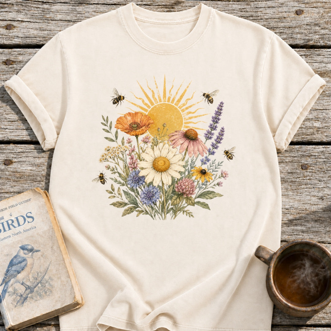 Sunny Bee Flowers T-Shirt