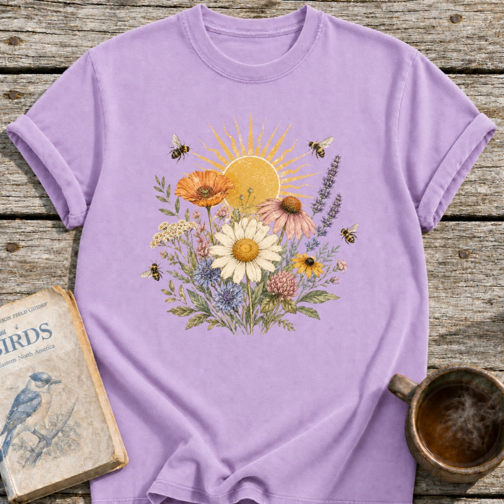 Sunny Bee Flowers T-Shirt