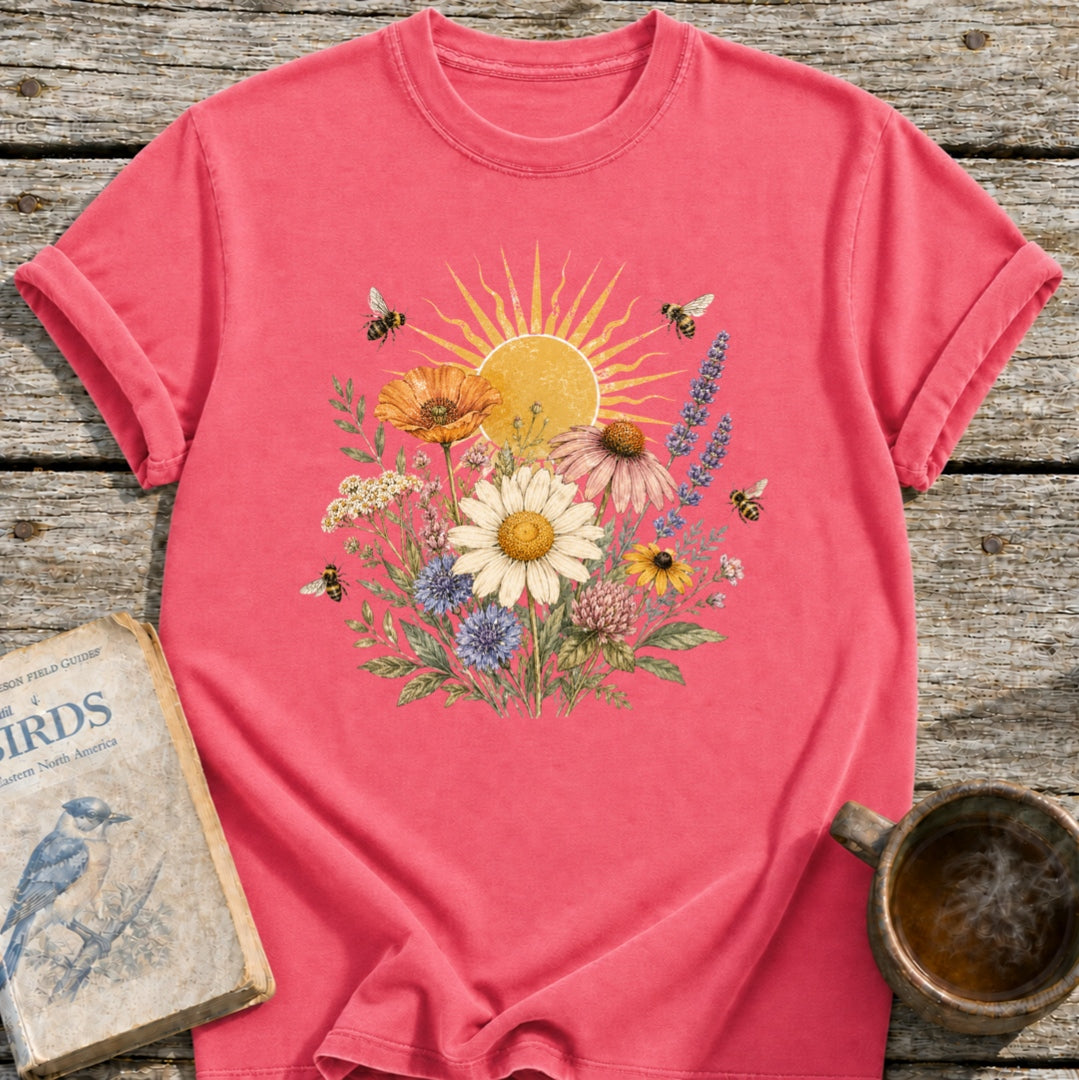 Sunny Bee Flowers T-Shirt