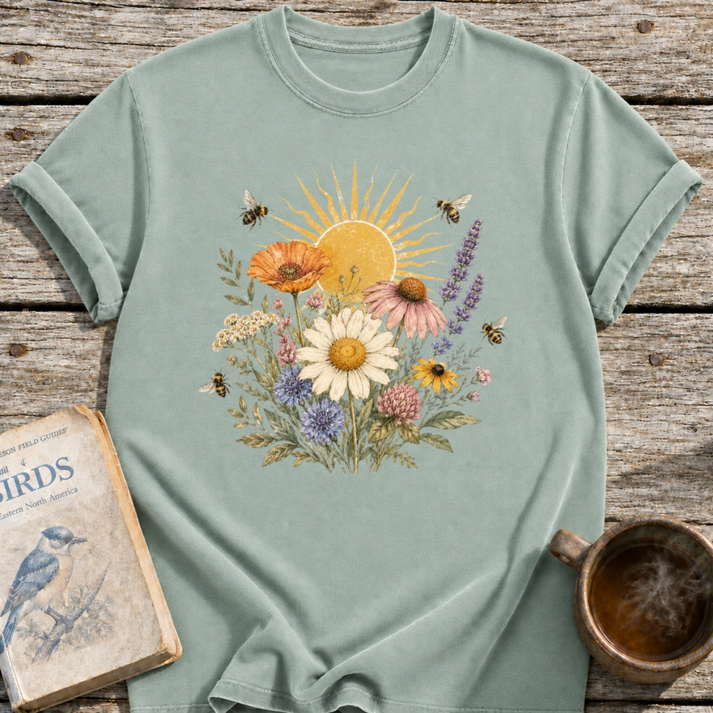 Sunny Bee Flowers T-Shirt