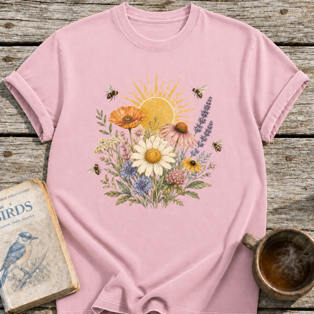 Sunny Bee Flowers T-Shirt