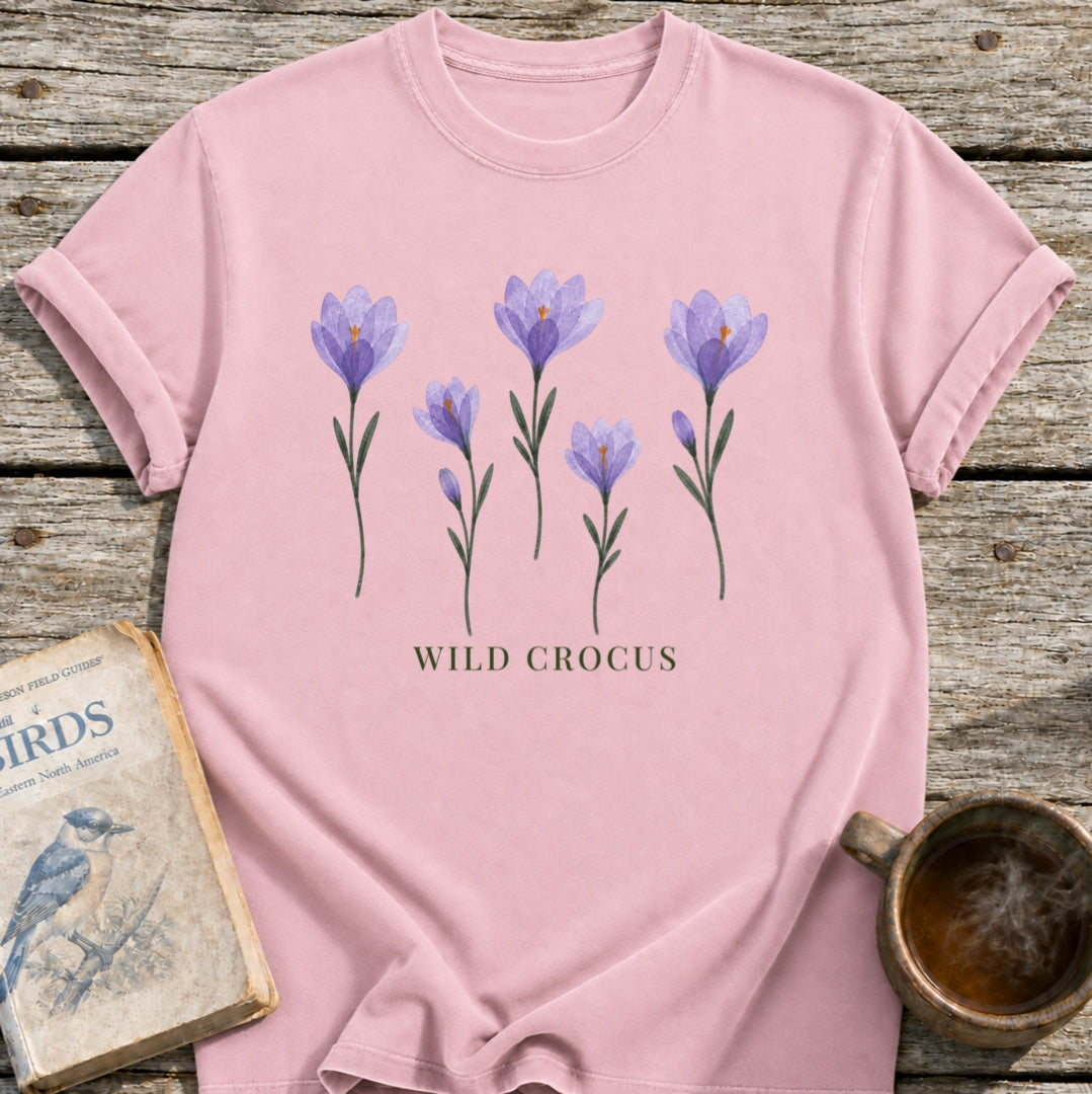 Wild Crocus Pressed Flowers T-Shirt