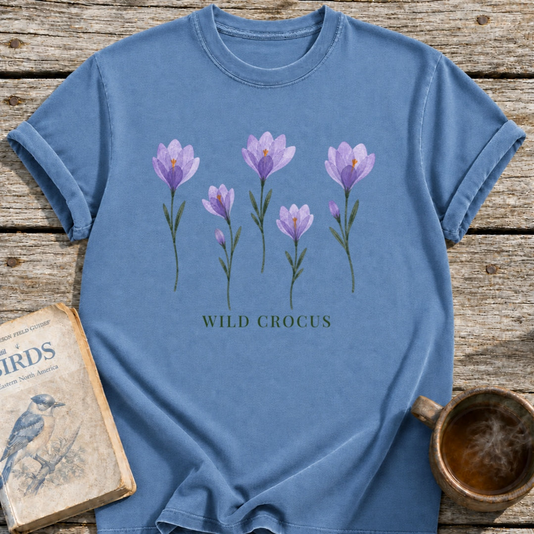 Wild Crocus Pressed Flowers T-Shirt