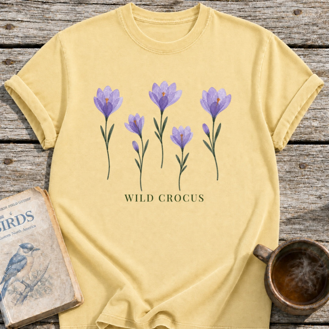 Wild Crocus Pressed Flowers T-Shirt