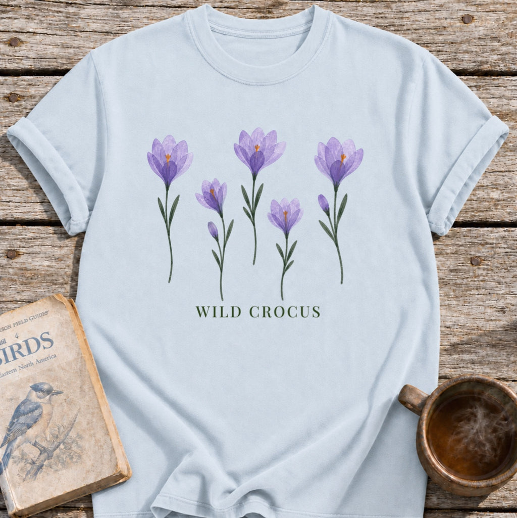 Wild Crocus Pressed Flowers T-Shirt