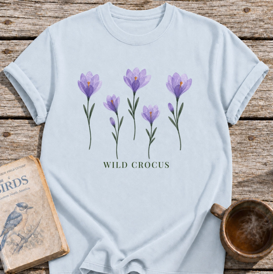 Wild Crocus Pressed Flowers T-Shirt