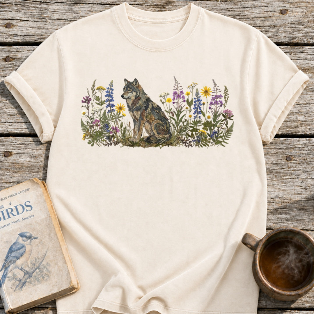 Wolf Pressed Flowers T-Shirt