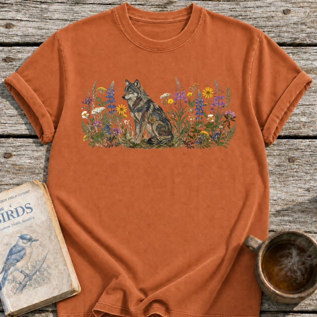 Wolf Pressed Flowers T-Shirt