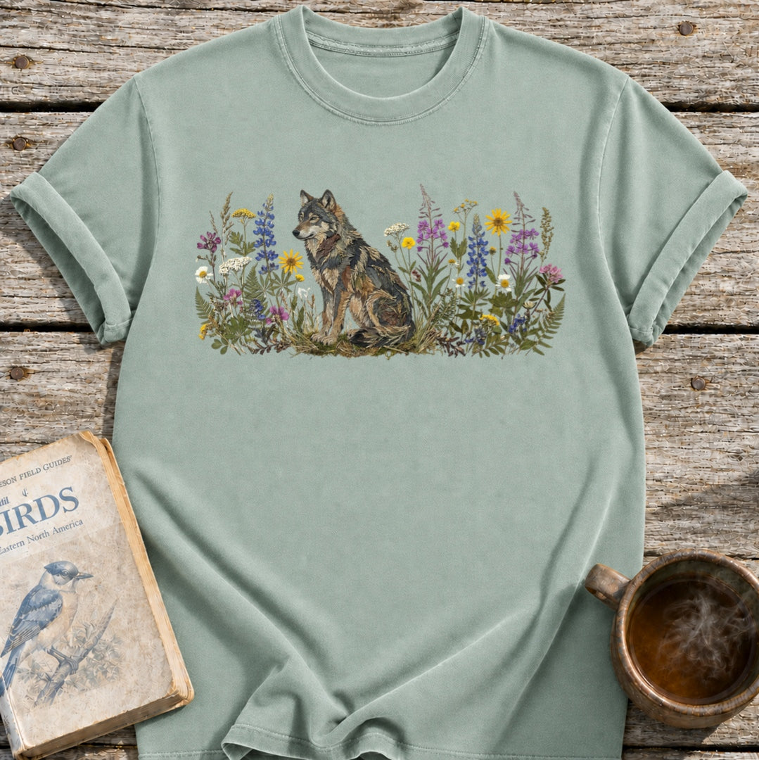 Wolf Pressed Flowers T-Shirt