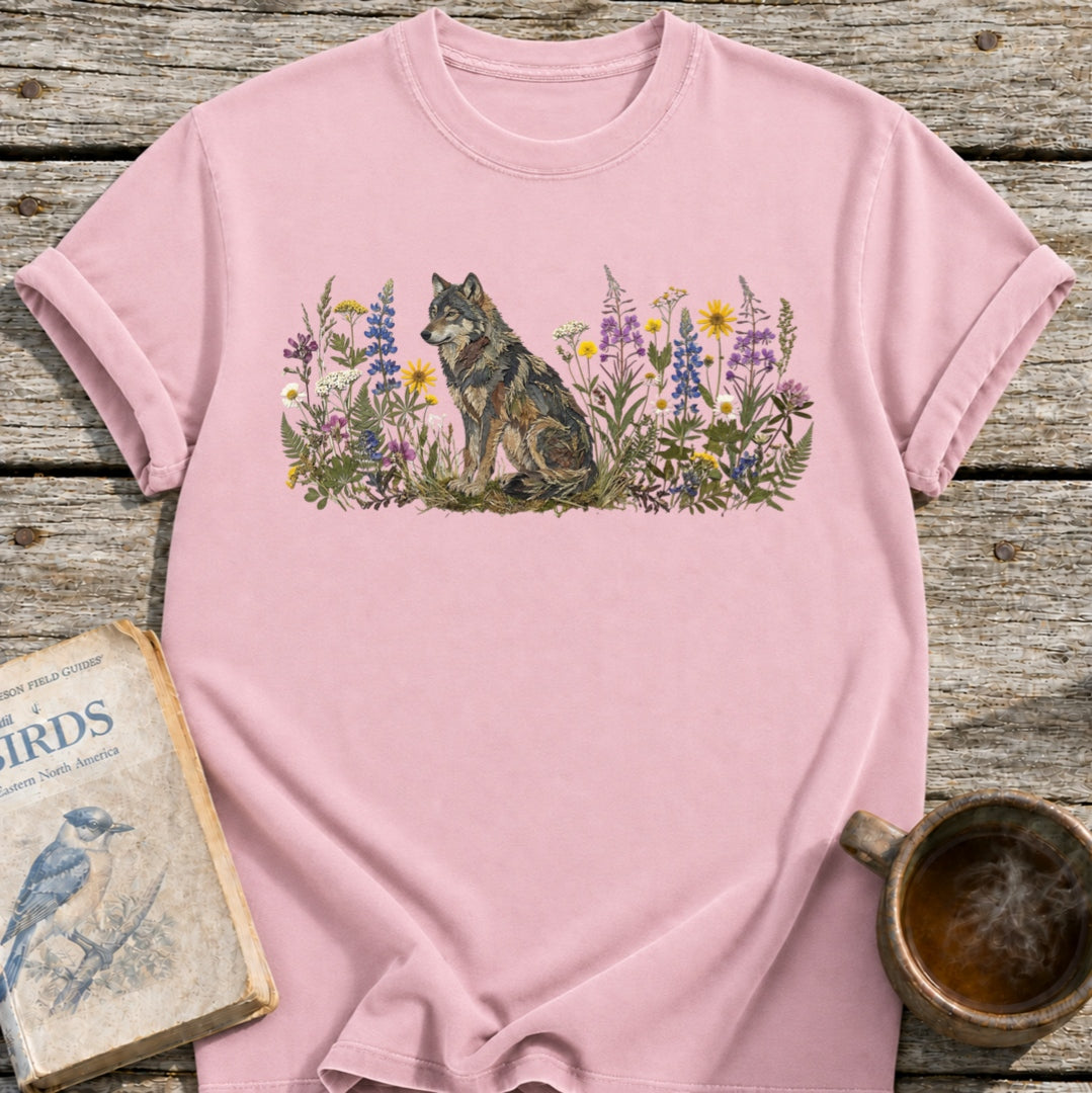 Wolf Pressed Flowers T-Shirt