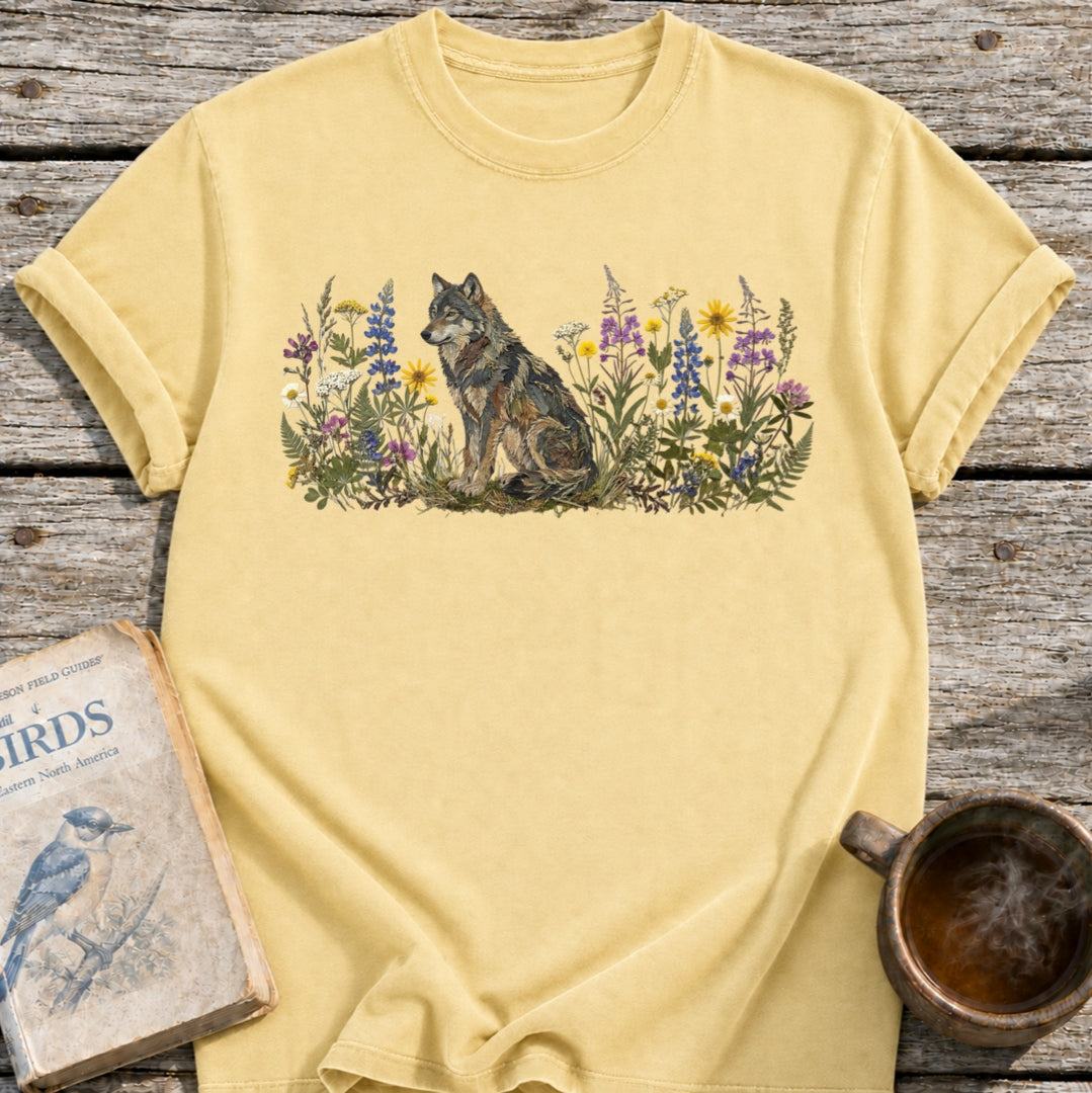 Wolf Pressed Flowers T-Shirt
