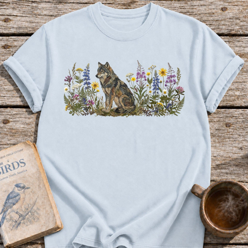 Wolf Pressed Flowers T-Shirt